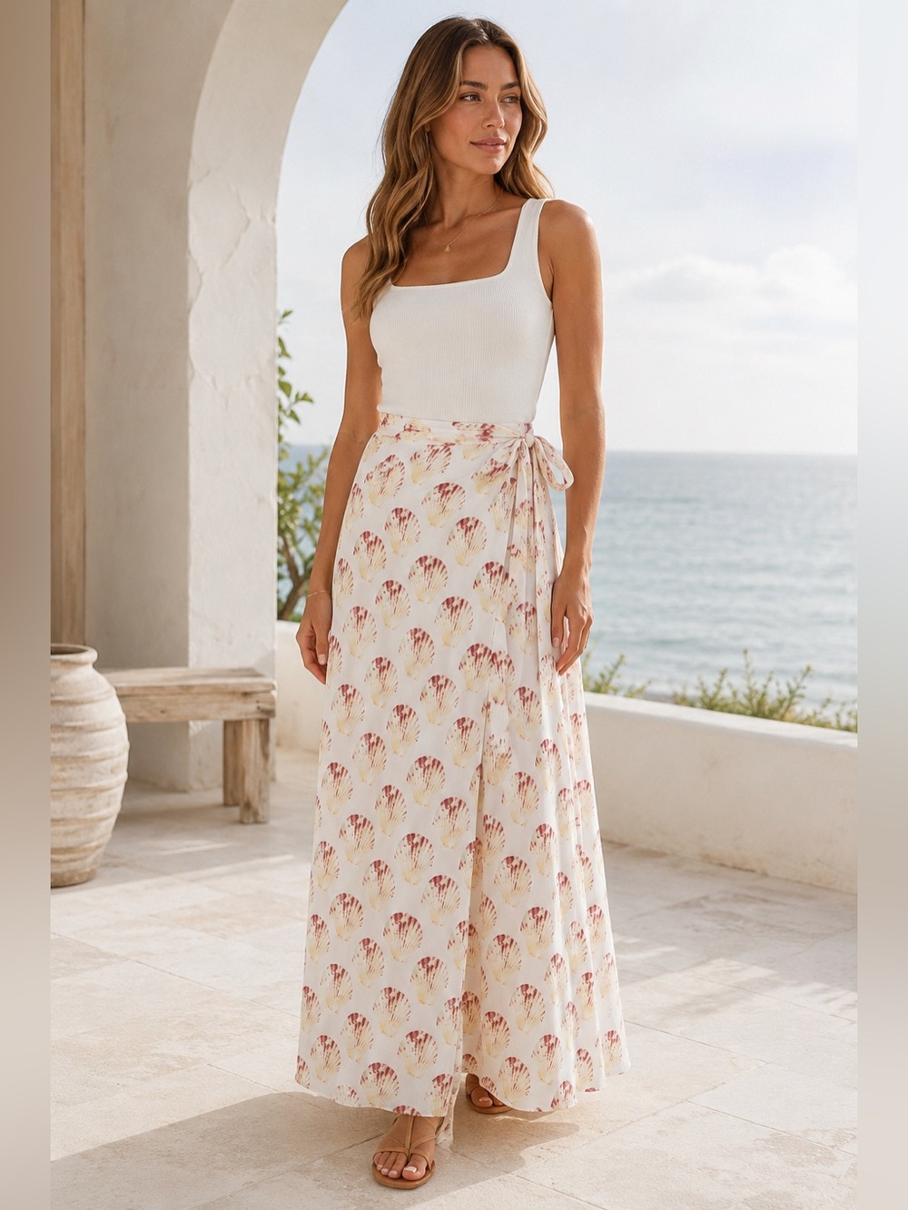 Lovers + Friends REVOLVE Women’s Small Alexis Ren Hydra Shell Print Maxi Skirt
